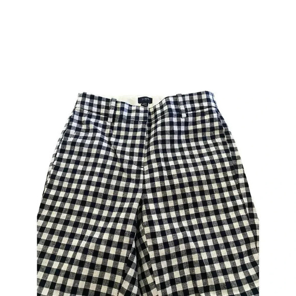 J. Crew Women's Black & White Slim Leg Plaid Print Pull-On Stretch Pants Size 00 - Picture 4 of 7